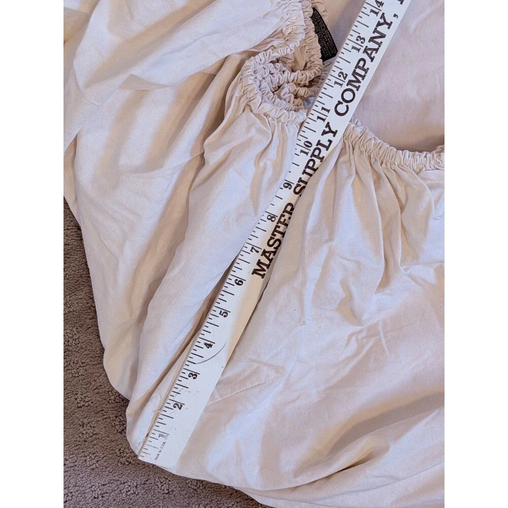 Ralph Lauren King Fitted Sheet &2 Pillowcases Ivory Cotton Luxury USA Made-READ